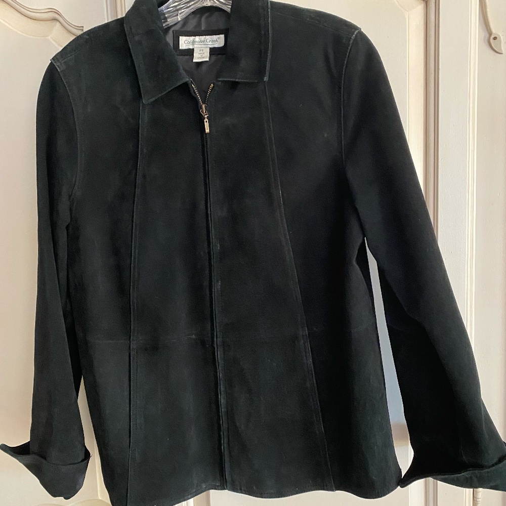 Coldwater Creek black suede leather ladies’s jacket